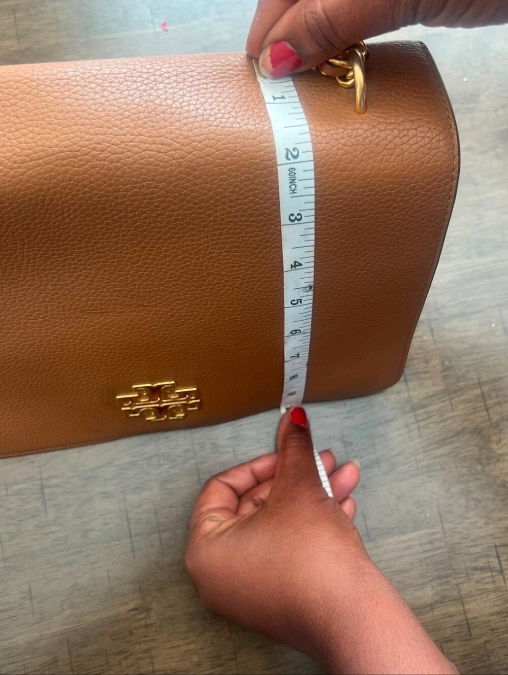 Tory Burch Tan Pebbled Leather Chain Shoulder Bag
